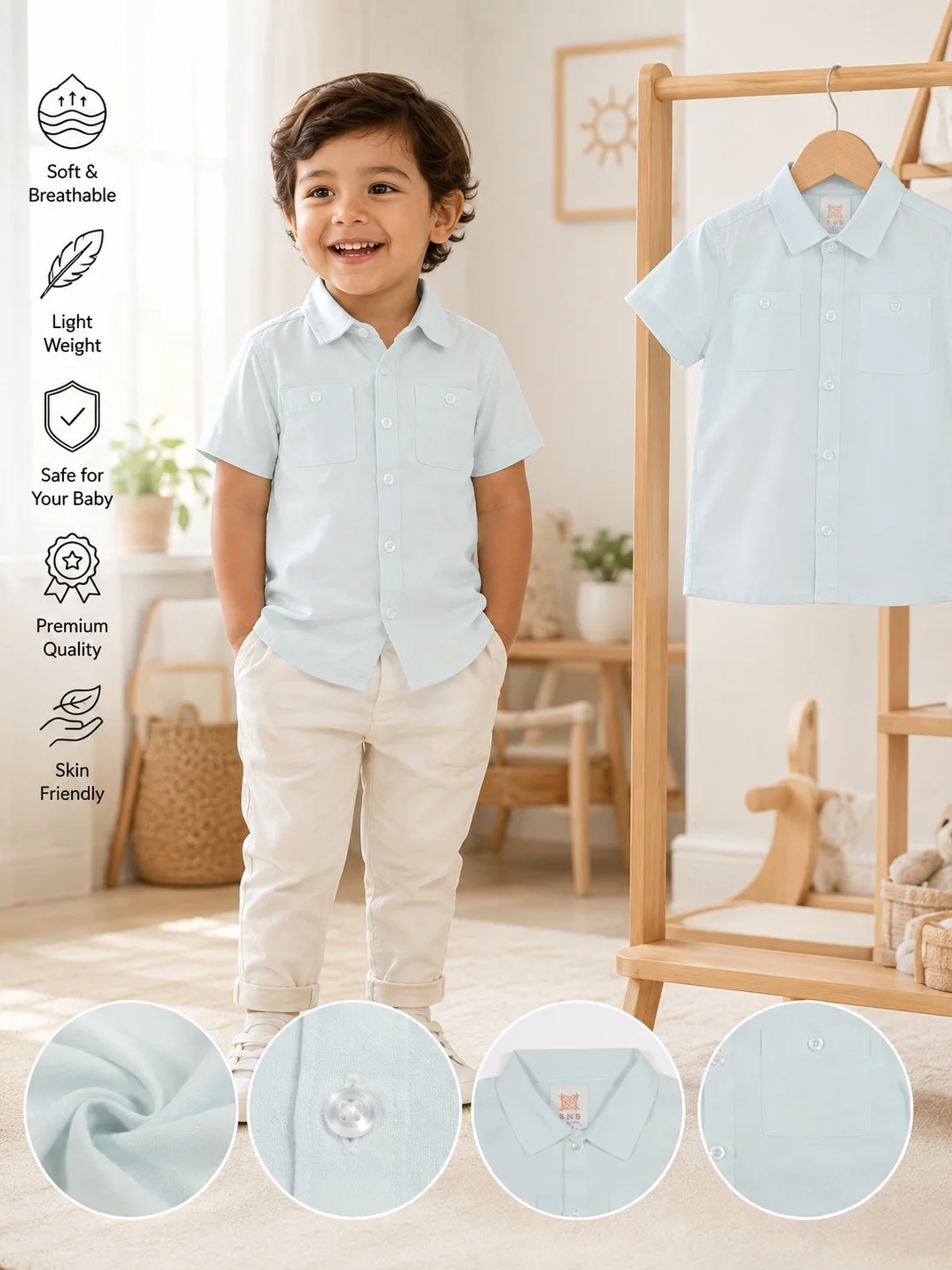 Boys Short Sleeve Shirt (0/3 M-6 Year) (108265)