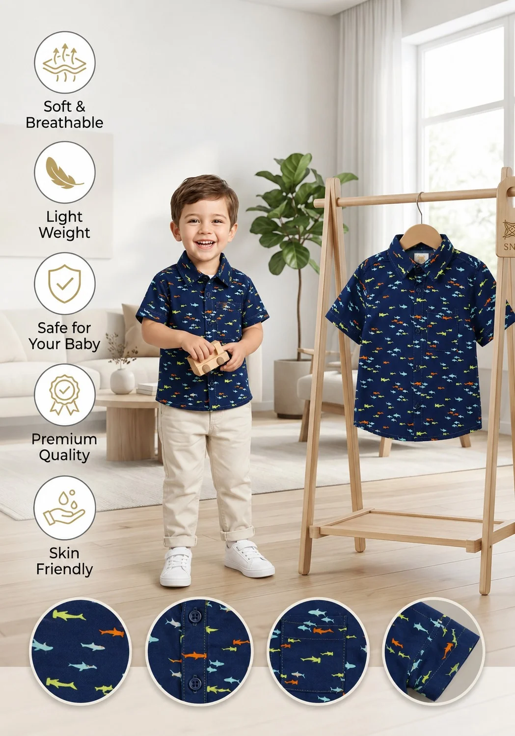 Boys Short Sleeve Shirt (0/3 M-6 Years) (106294)