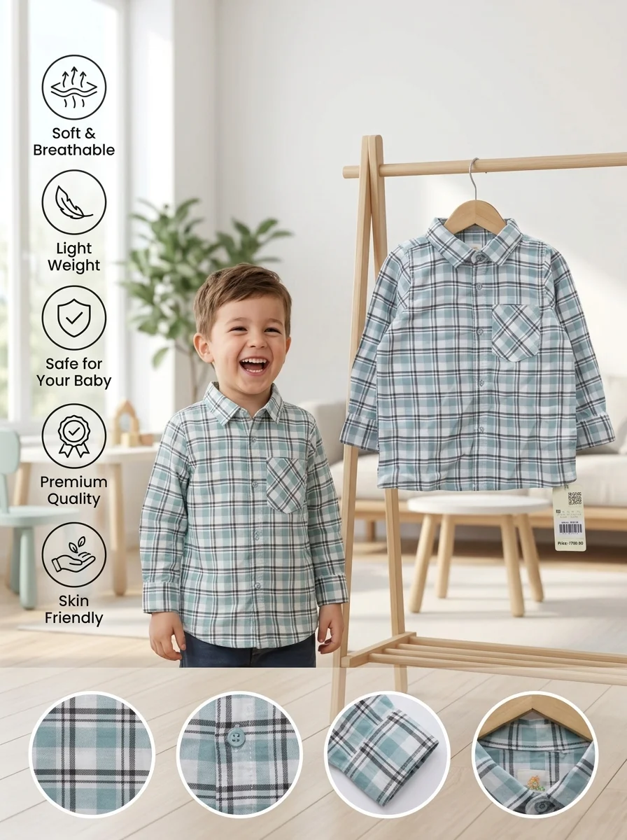 Boys Full Sleeve  Shirt ( Size-0/3 M To 6 Years) (114361)