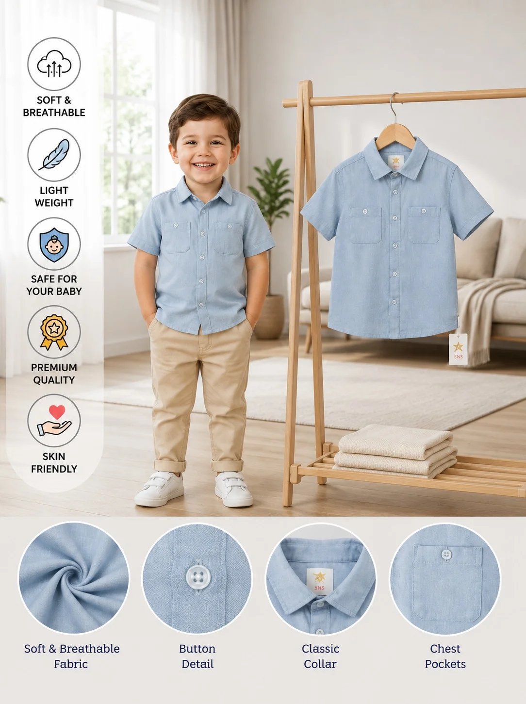 Boys Short Sleeve Shirt (3 Year-15/16 Year) (105882)