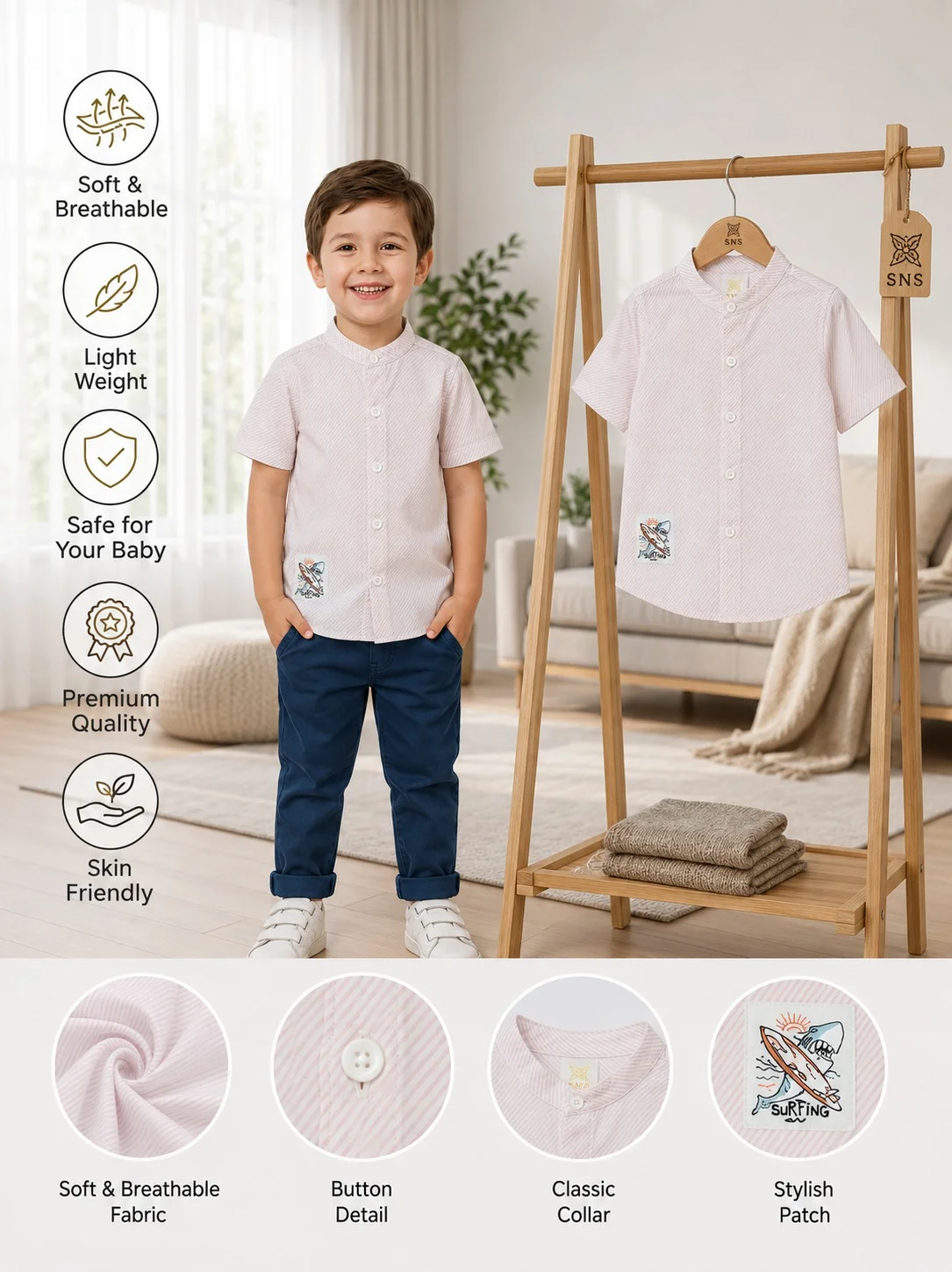 Boys Short Sleeve Shirt (0/3 M-3 Year) (99361)