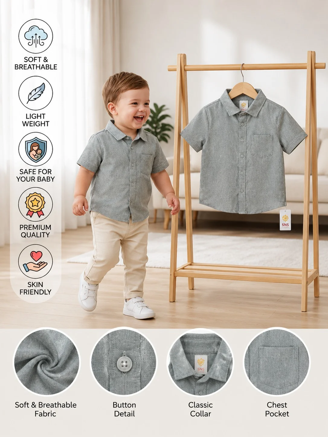 Boys Short Sleeve Shirt (3 Year-15/16 Year) (105870)