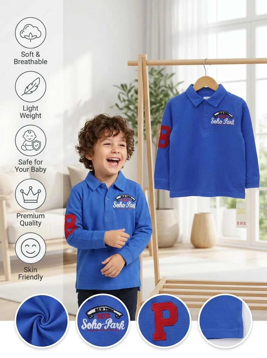 Boys Full Sleeve Polo T- Shirt ( Size-3 Years To 15/16 Year)  (113903)