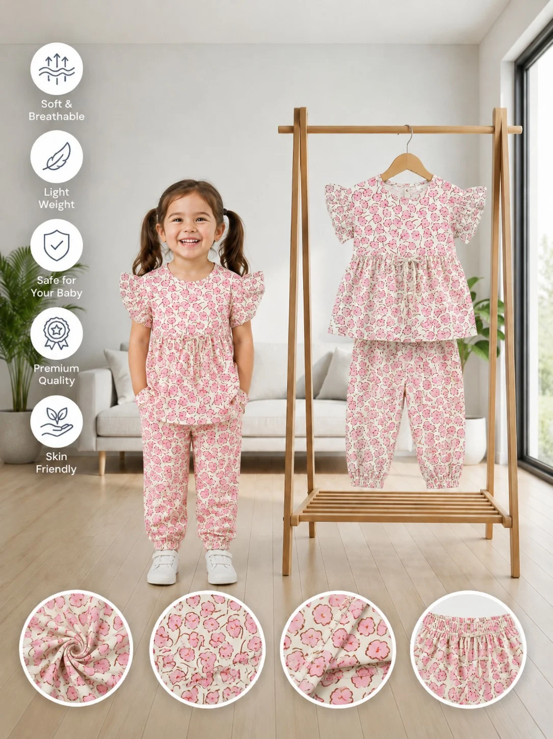 Girls 2 Pcs Set(Size-0/3 M to 6 Years) (108409)