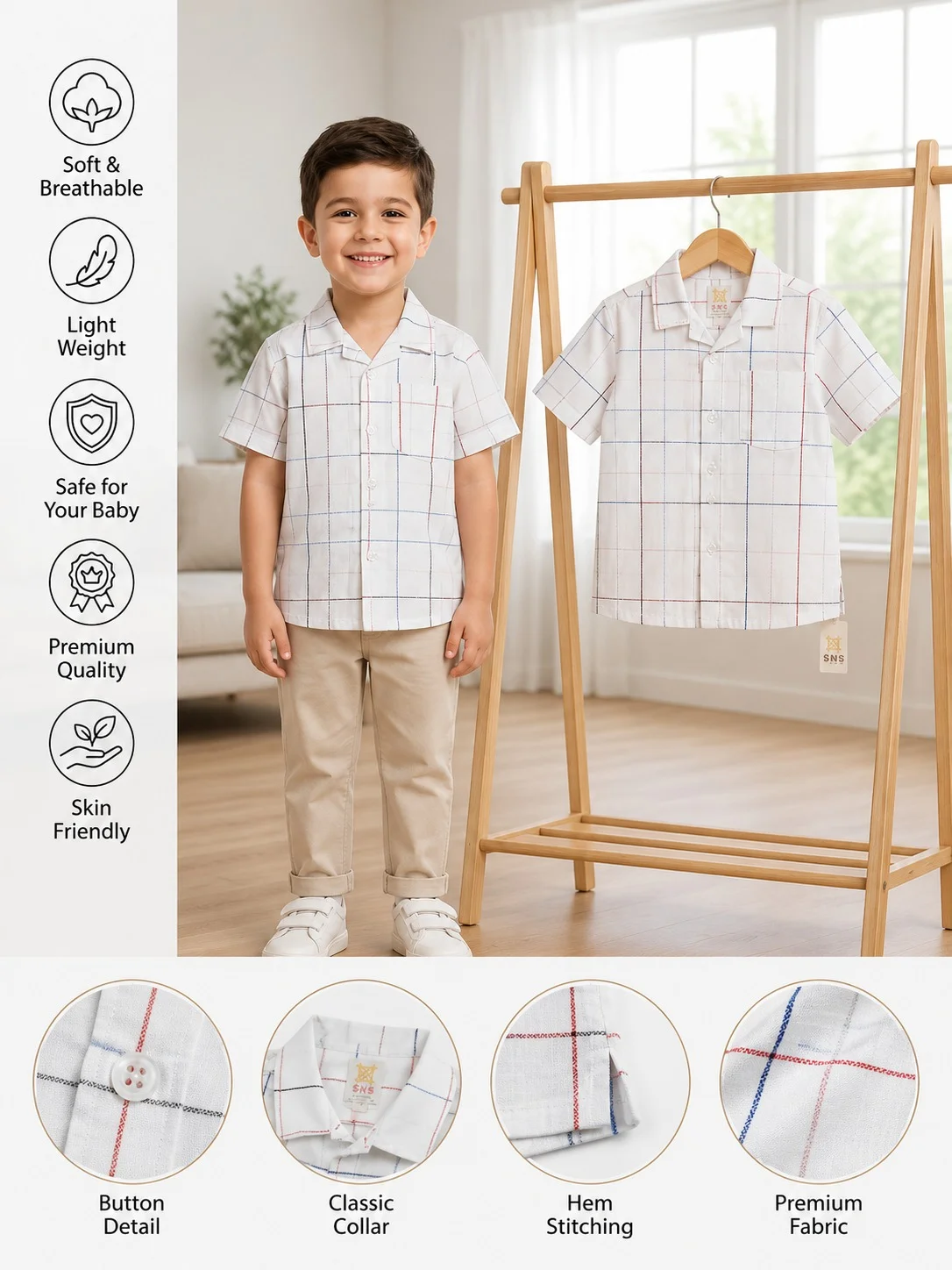 Boys Short Sleeve Shirt (3 Years-15/16 Years) (107091)