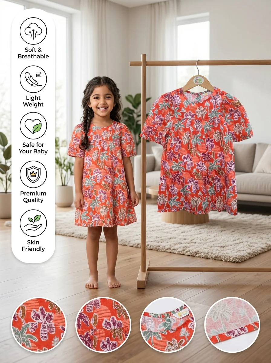 Girls Dress ( Size-3 Years   To 15/16 Years ) (119581)