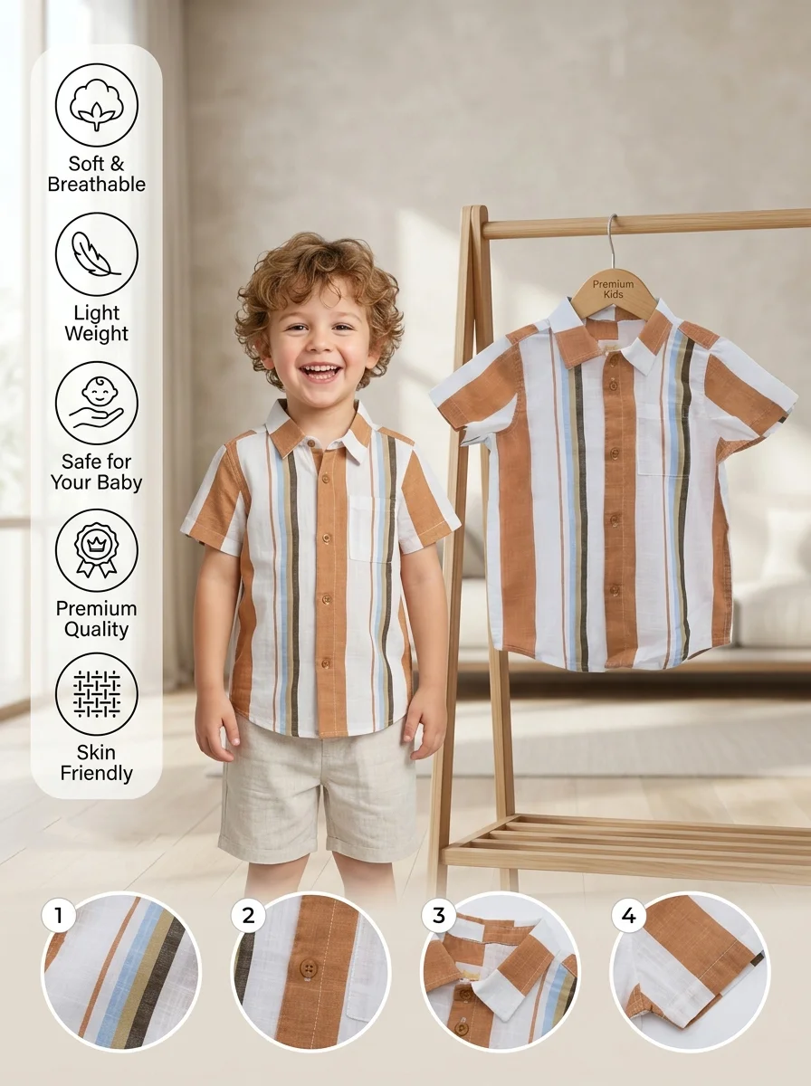 Boys Short  Sleeve  Shirt ( Size-0/3 M TO 15/16 Years) (118713)