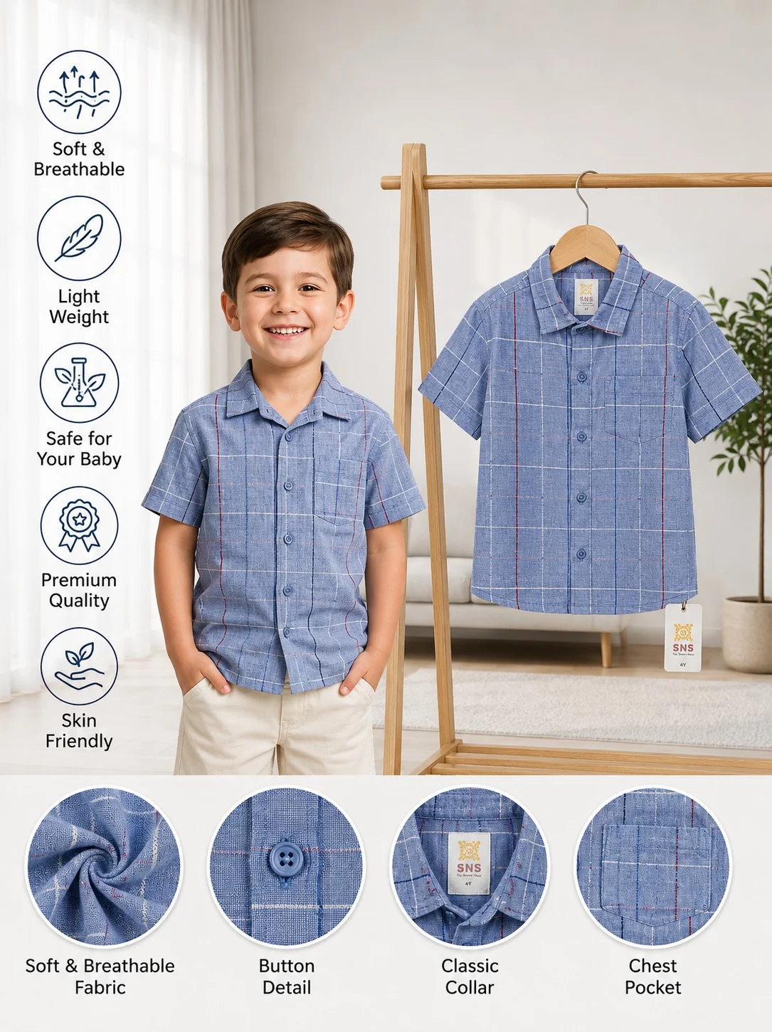 Boys Short Sleeve Shirt (0/3 M-3 Years) (106980)