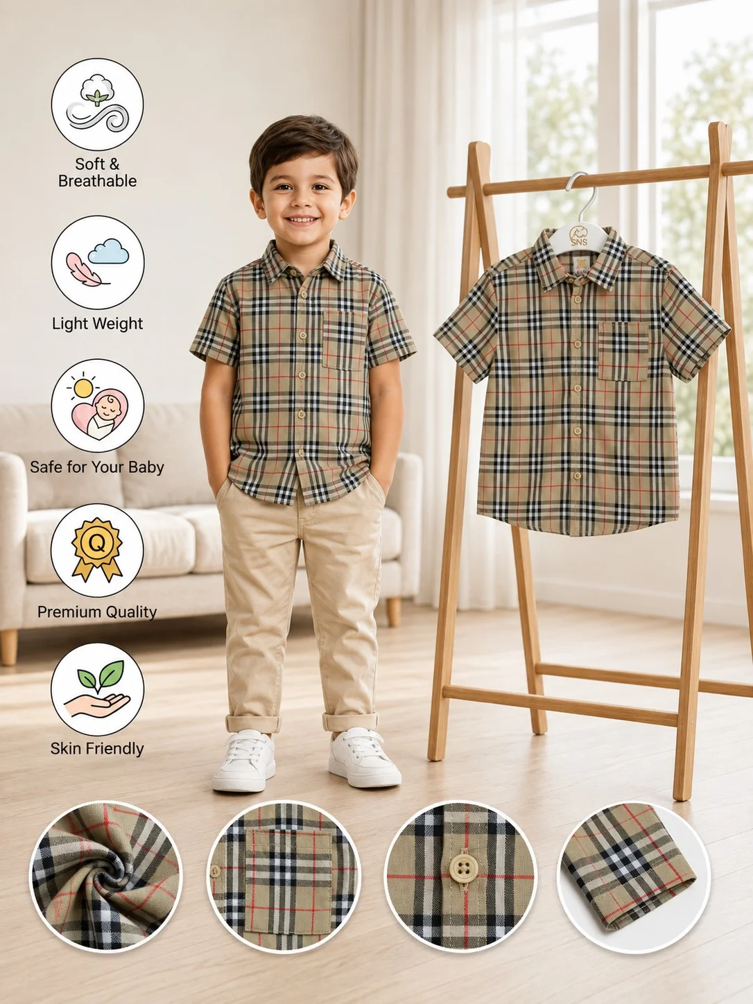 Boys Short Sleeve Shirt (3 Years-15/16 Years) (108429)
