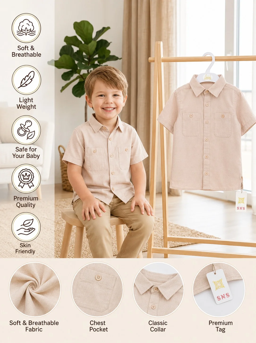 Boys Short Sleeve Shirt (0/3 M-6 Year) (106956)