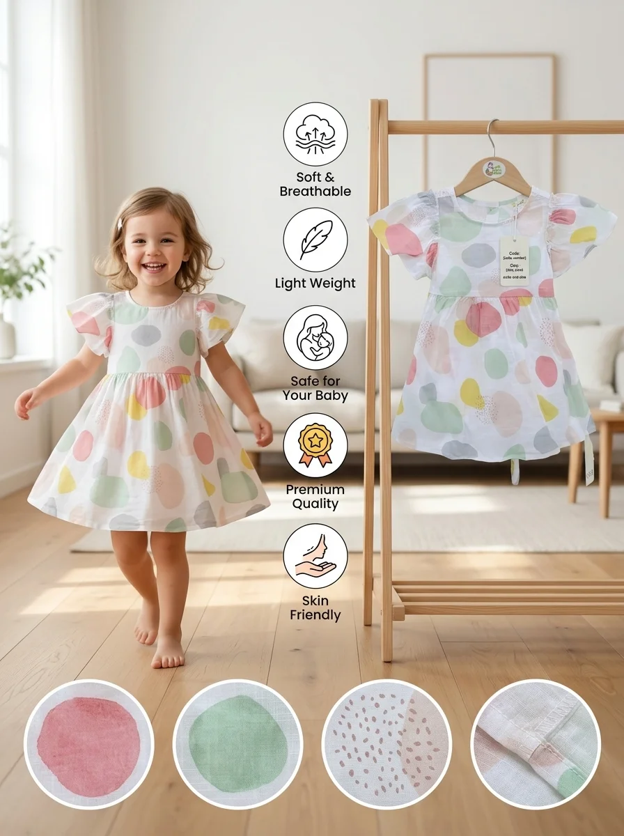 Girls Dress (Size-0/3 M -6 Years ) (115933)