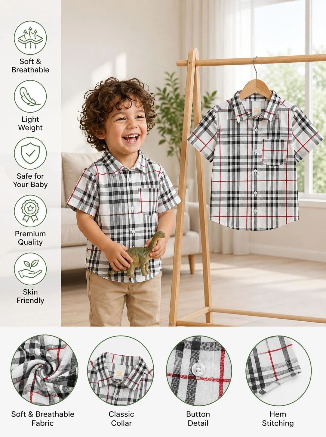 Boys Short Sleeve Shirt (0/3 M-6 Year) (107289)