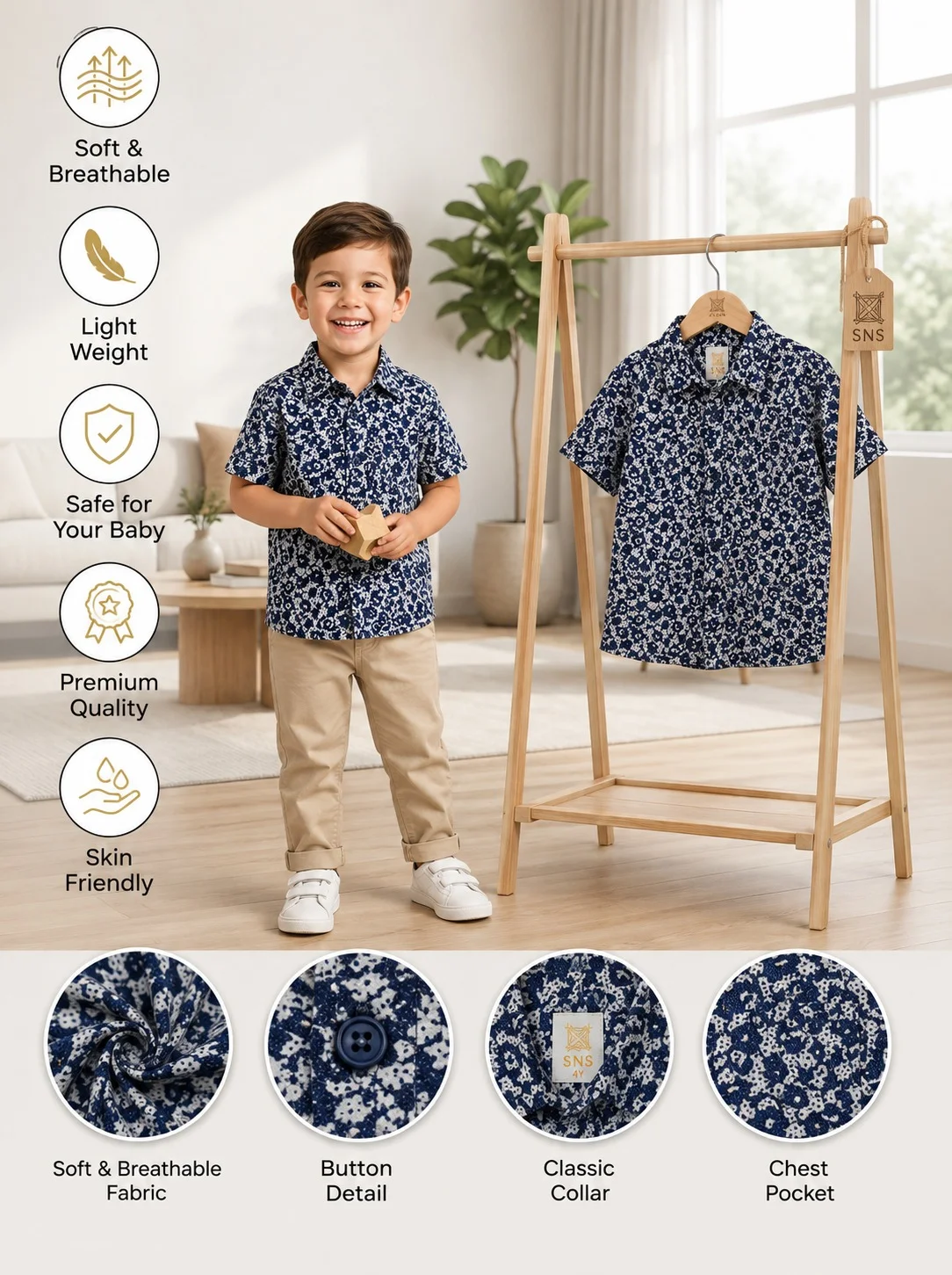Boys Short Sleeve Shirt (0/3 M-6 Years) (106284)