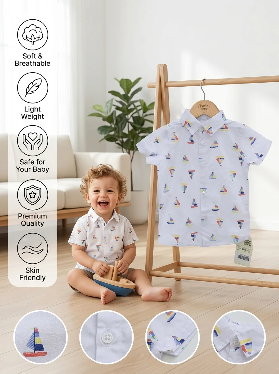 Boys Short  Sleeve  Shirt ( Size- 0/3 M TO 6 Years ) ( 119761)