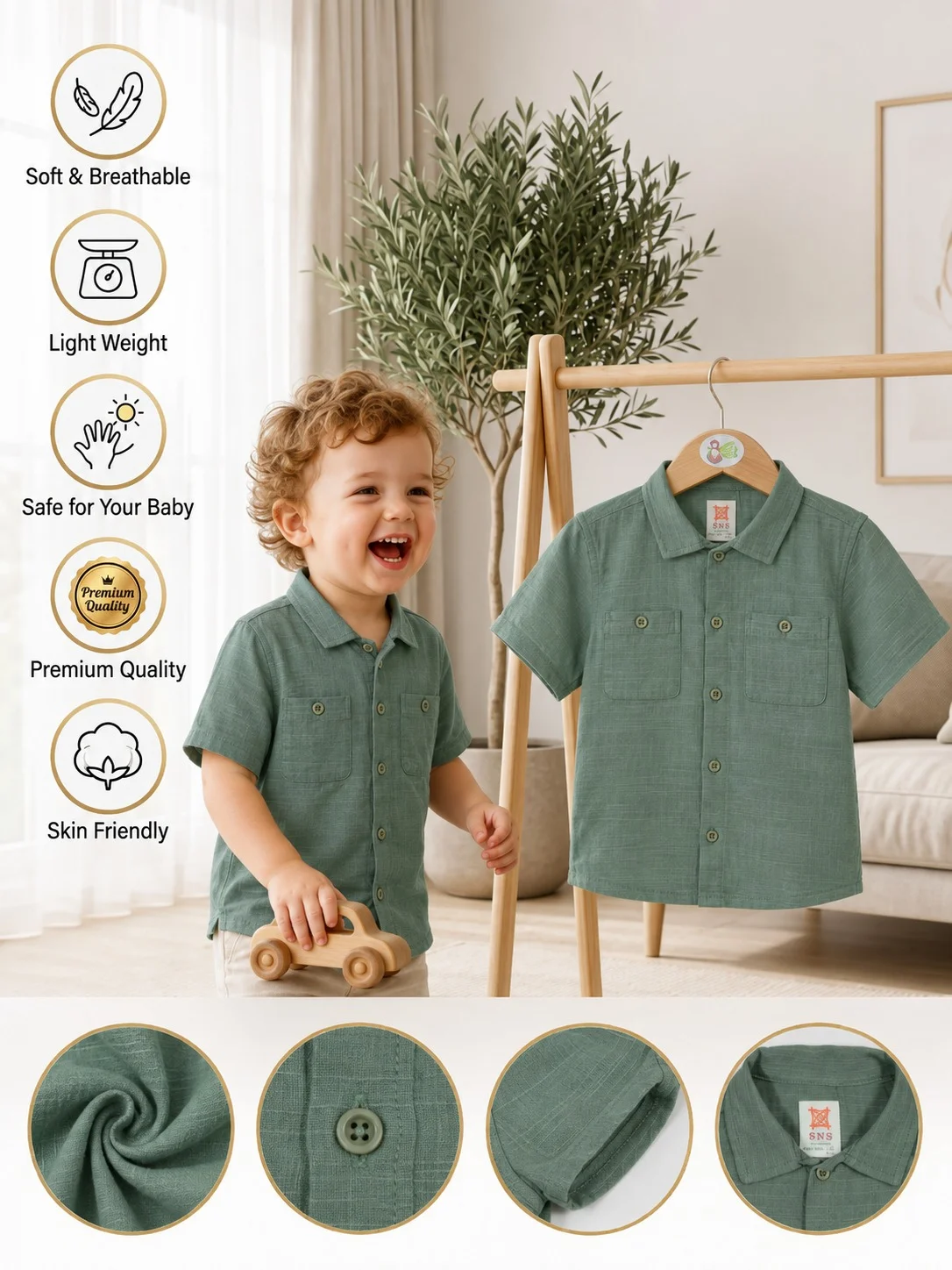 Boys Short Sleeve Shirt (0/3 M-6 Year) (108285)