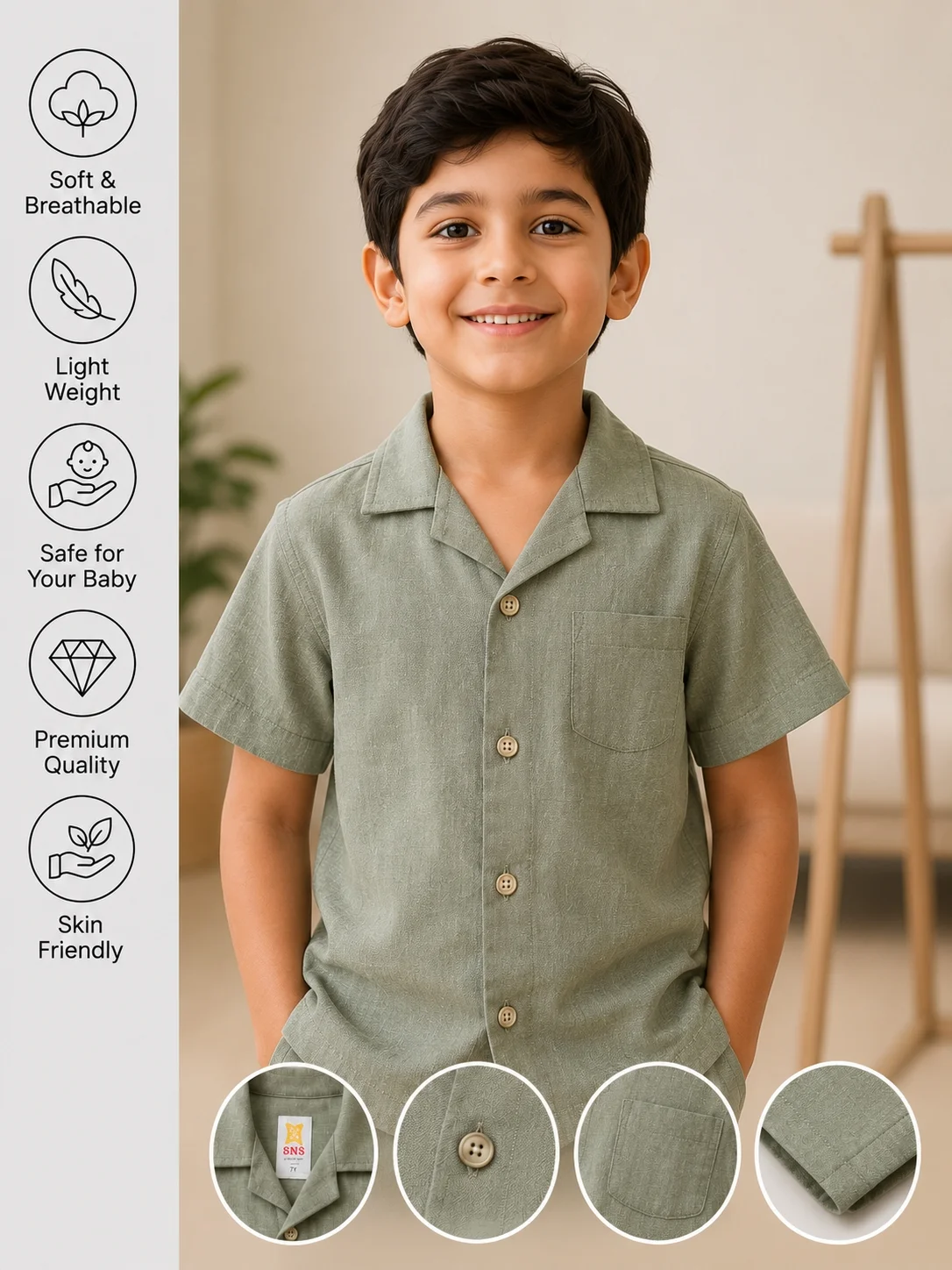 Boys Short  Sleeve  Shirt ( Size- 0/3 M  TO 6 Years ) (119751)