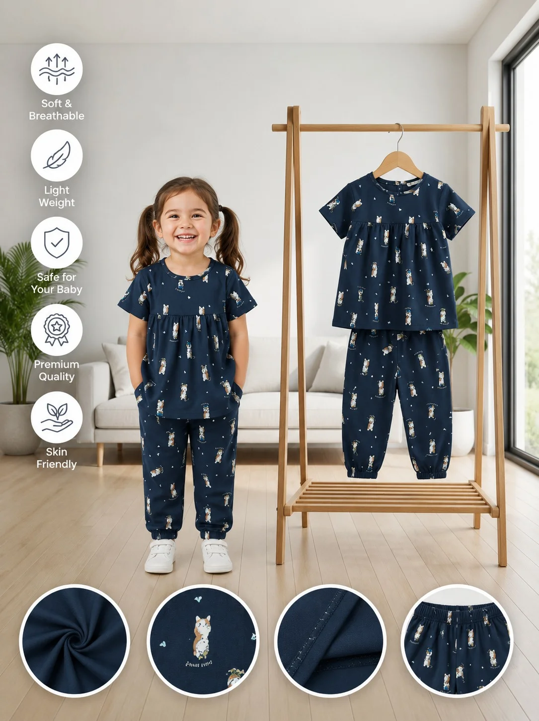 Girls 2 Pcs Set(Size-0/3 M to 6 Years) (107863)