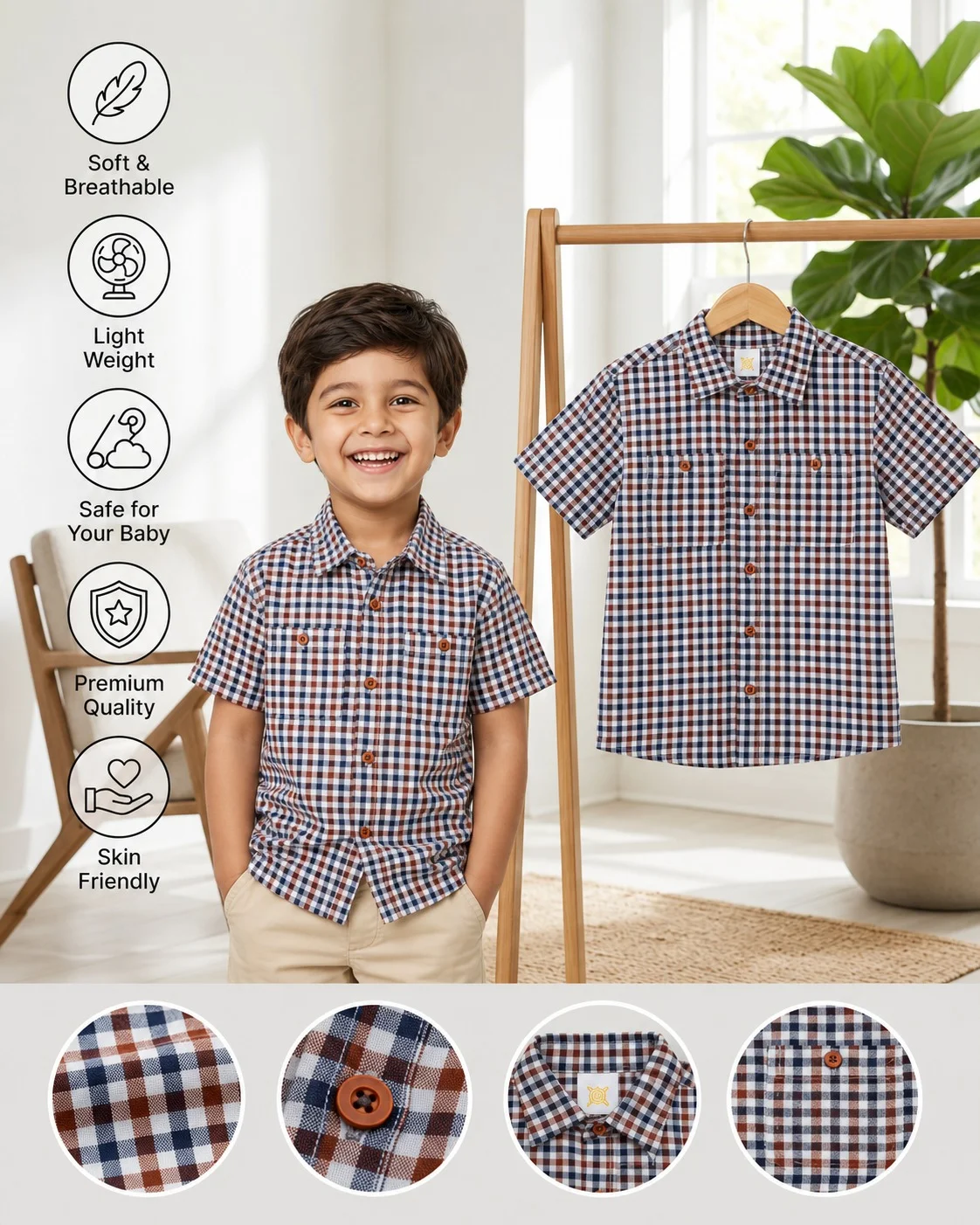 Boys Short Sleeve Shirt (0/3 M-6 Year) (107824)