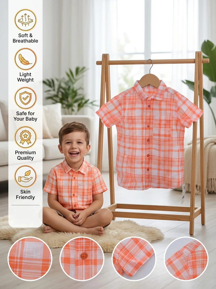 Boys Short  Sleeve  Shirt ( Size-0/3 M TO 15/16 Years) (119959)